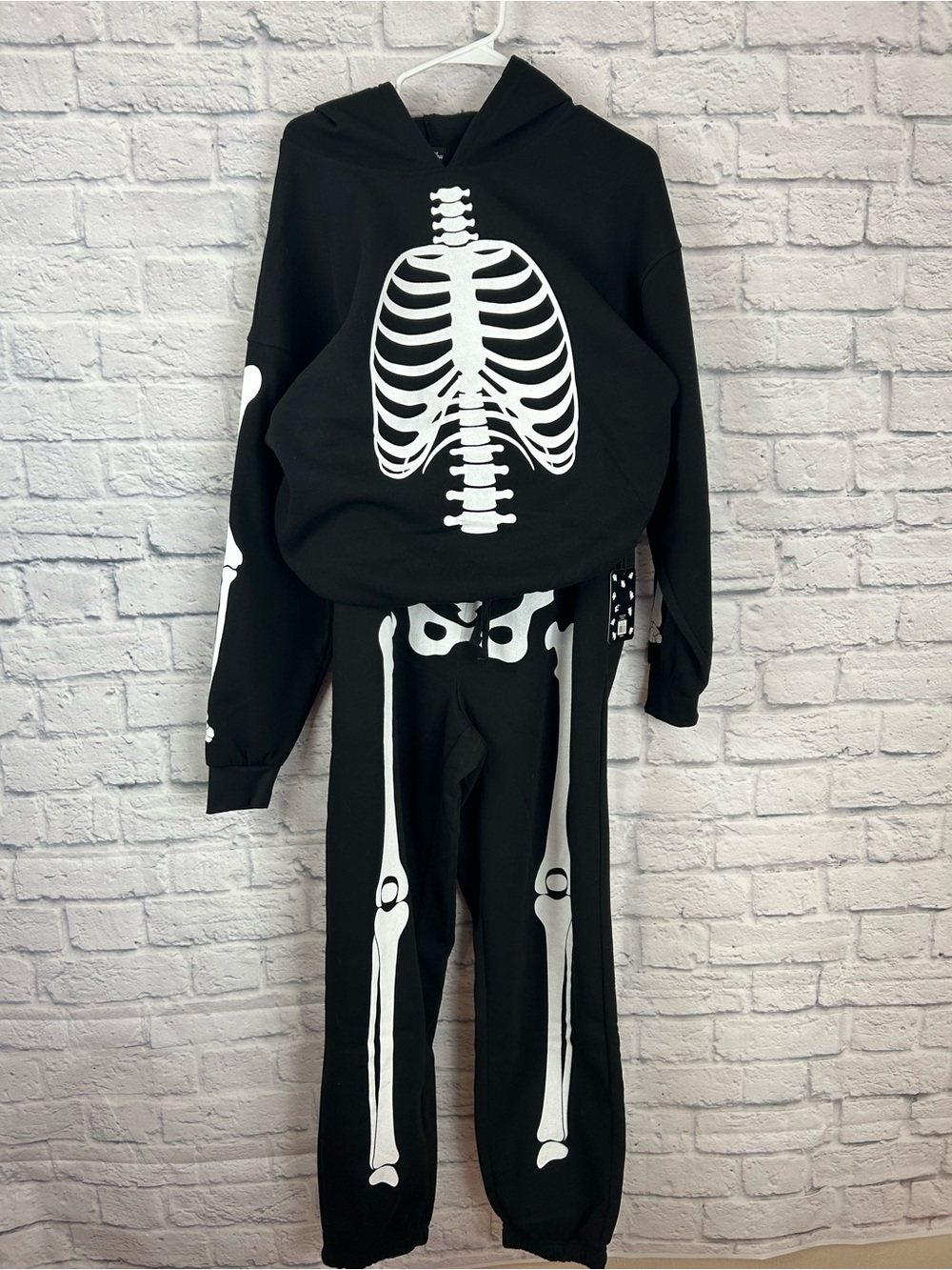 Mellow Muse Medium (unisex) NWT Skeleton Hoodie Jogger Set Black Halloween Goth